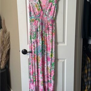 Lilly Pulitzer Pink and Green Floral Kids One Piece
